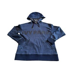 IVY PARK Blue Denim Like Hoodie‎ Sweatshirt Stretch Spell Out Oversized XXS